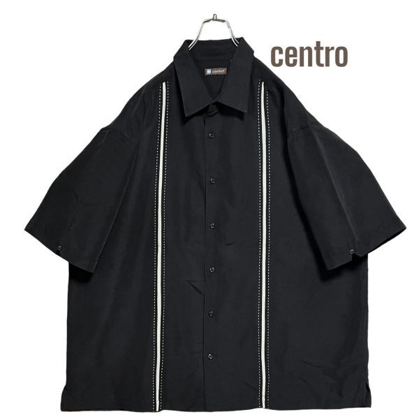 ★切替し装飾ボタン★ centro 半袖シャツ XXL 50'Sスタイル ロカビリーロックンロール ヴィンテージ 古着 洗濯 プレス済み USED 0772_画像1