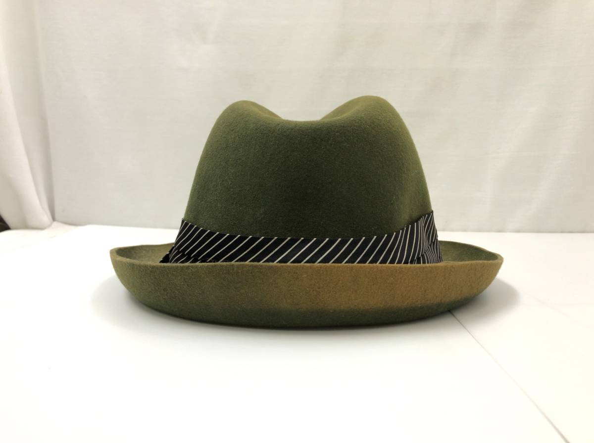 DS10 DECADE STANDARD ウール ハット 帽子 頭囲58.5cm カーキ グリーン メンズ ディスケイドスタンダード 23072402_画像4