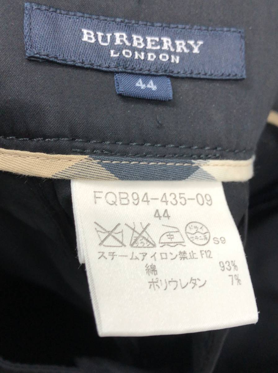 BURBERRY LONDON センターライン クロップドパンツ レディース 44 ブラック 黒 ストレッチ バーバリー ロンドン 23071002_画像3