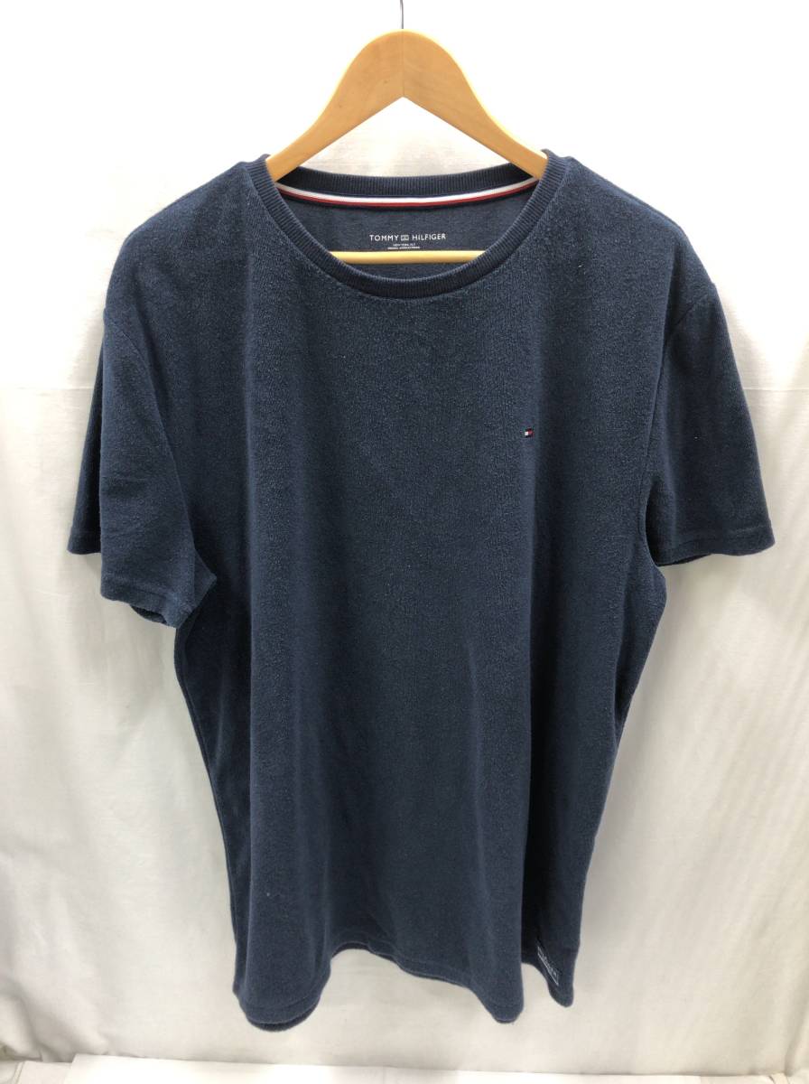 TOMMY HILFIGER 半袖 Tシャツ パイル生地 メンズ XL ネイビー トミーヒルフィガー 23072003_画像1