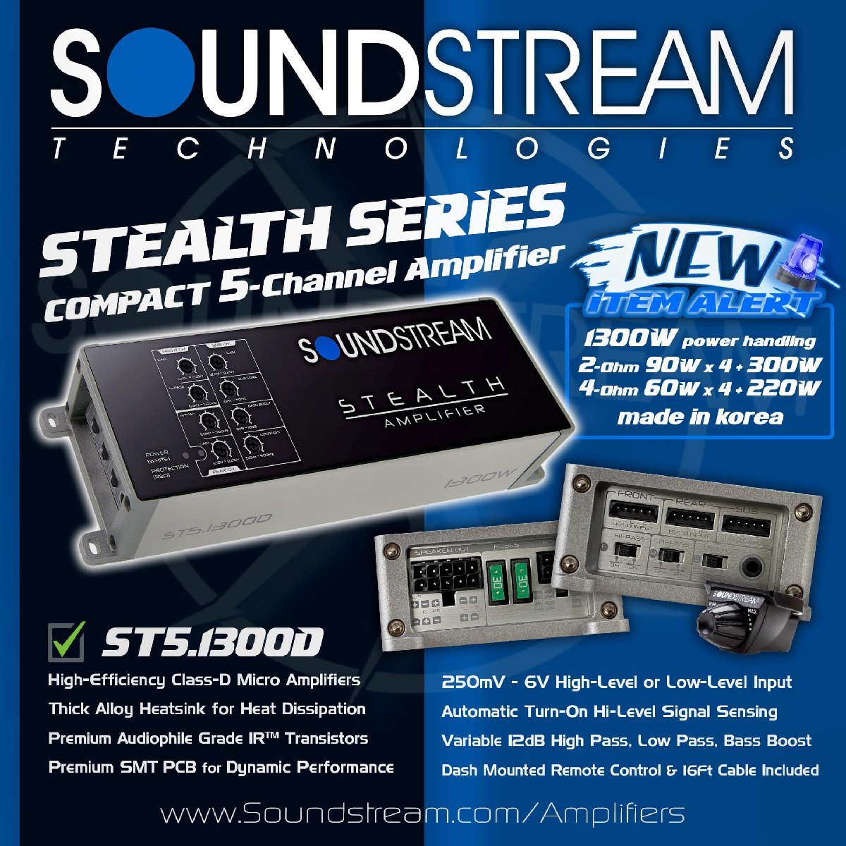 ■USA Audio■サウンドストリーム Soundstream ●超小型 ST5.1300D 5ch Max.1300W●保証付●税込_画像7