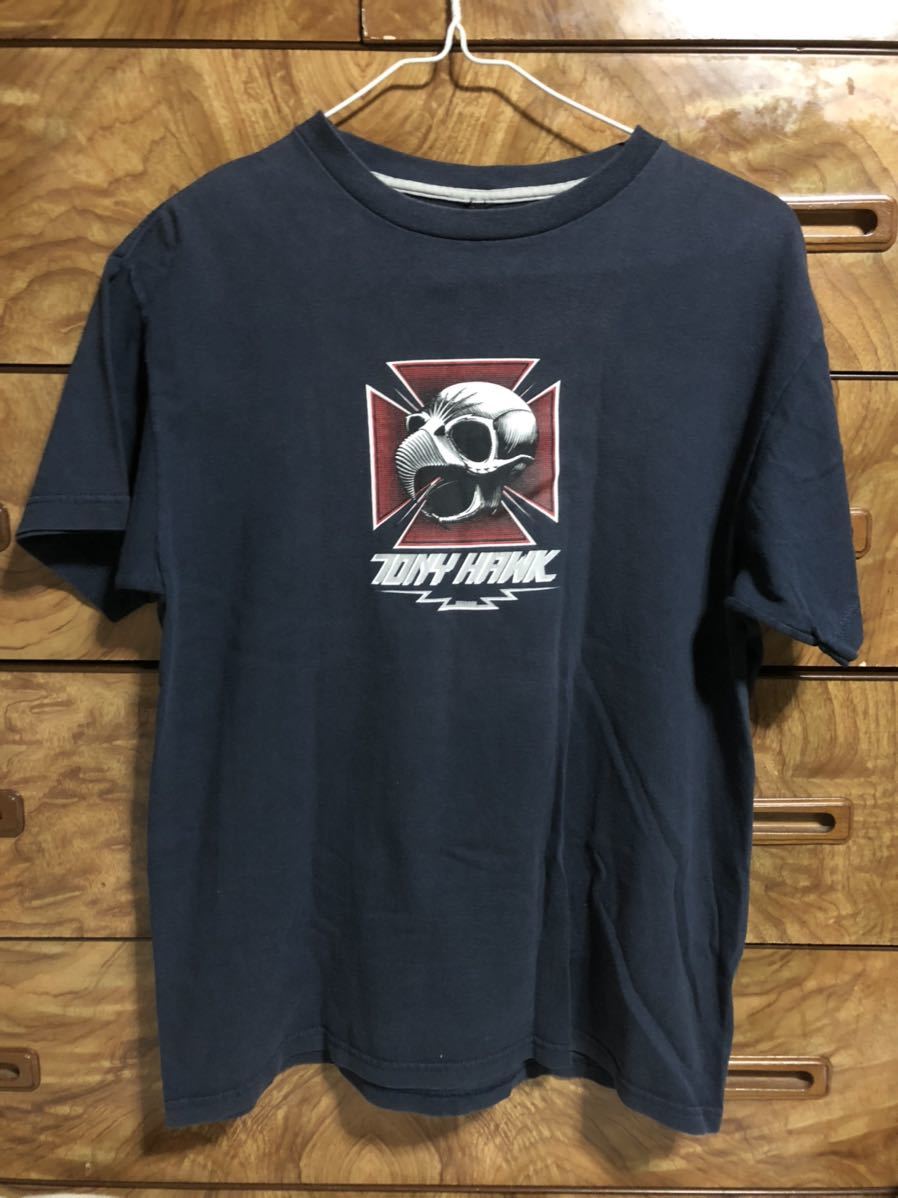 贅沢屋の 半袖 HAWK TONY Tシャツ 90sトニーホーク 古着 ネイビー