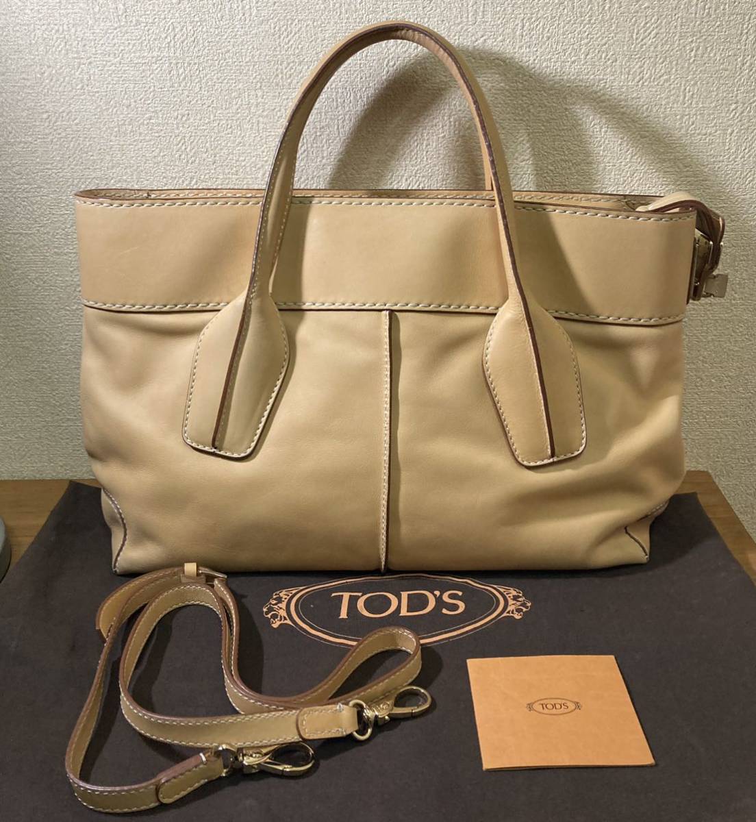 2022高い素材 TOD'S トッズ 2way 中古 ショルダー ミニトート シルバー