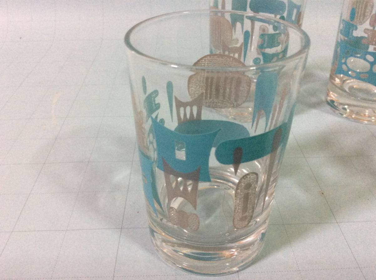 【Mid-Glassware/Federal/BLUE HEAVEN②】フェデラル/ブルーヘブン」/ウイスキーグラス/4個セット/Ex+/ミッドセンチュリーの画像2