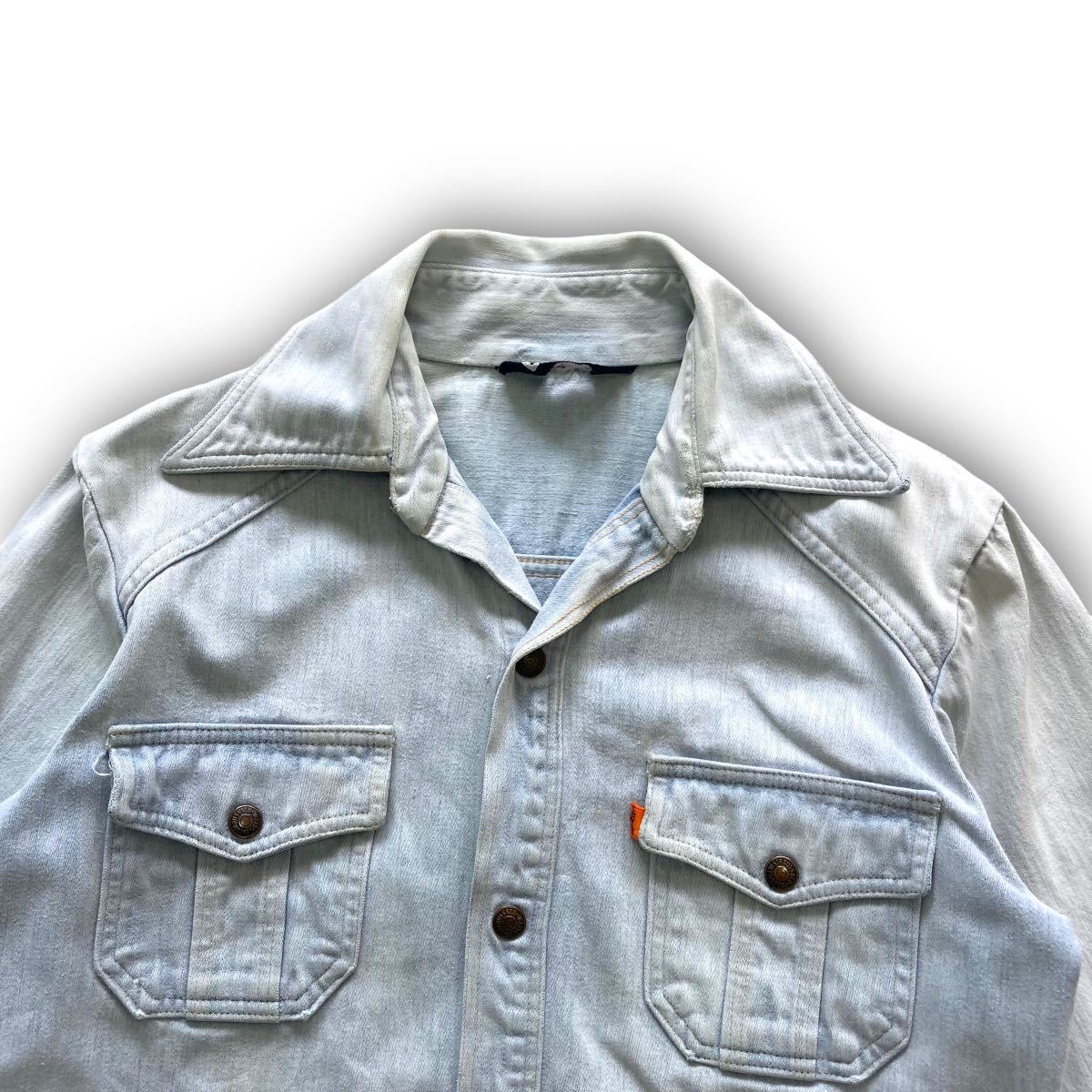 【Levi's】70s リーバイス デニムシャツジャケット ヴィンテージ LEVI'S 70年代 三角タグ 紺色タグ カッパーボタン オレンジタブ 古着