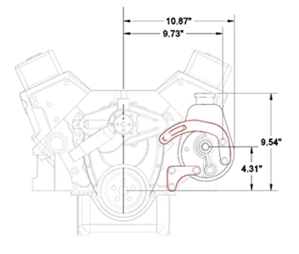 ё　シボレー スモールブロック用 アルミビレット パワステ ポンプ ブラケット　☆Chevy SBC 350 Billet PS Pump Bracket_画像3