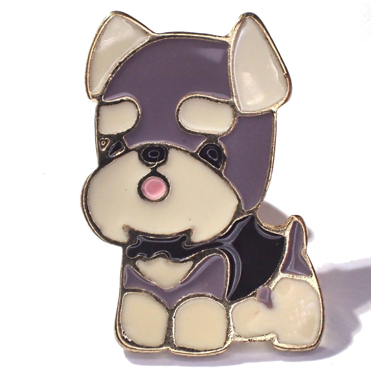 老犬　犬　エナメル　ピンバッジ　バッジ　ピンズ　ピンブローチ　ブローチ　ラペルピン　紫色