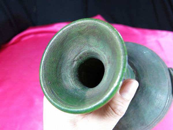 ｃ　緑釉長頸壺　中国　釉薬　陶器　_画像10