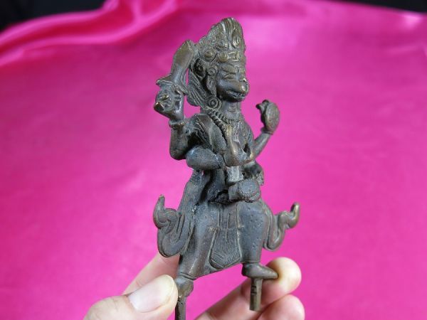 ｃ　古銅ハヌマーン神像　多手像　インド　金工　/　ヒンドゥー教　インド神話 宗教美術　Hanuman 像　孫悟空　猿像_画像5