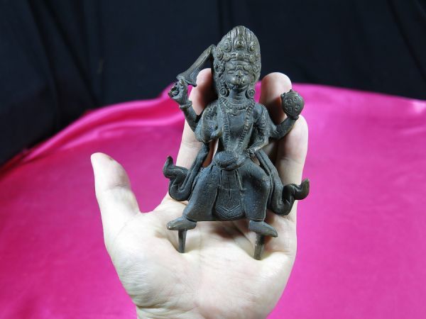 ｃ　古銅ハヌマーン神像　多手像　インド　金工　/　ヒンドゥー教　インド神話 宗教美術　Hanuman 像　孫悟空　猿像_画像1