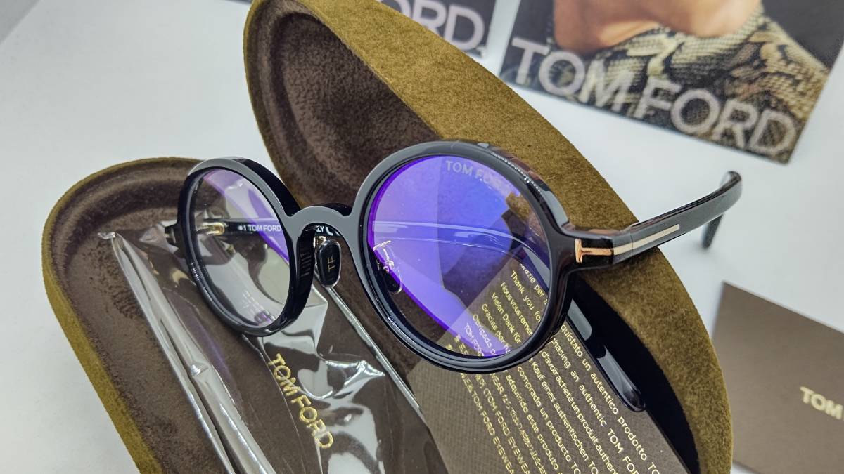 トムフォード 眼鏡 ブルーカットレンズ 新品 税込 送料無料 TF5856-D-B 001 ラウンド型 _画像10
