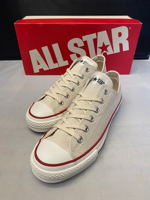 【新品】CONVERSE CANVAS ALL STAR J OX NATURAL WHITE US7.0 25.5㎝ MADE IN JAPAN 日本 コンバース オールスター OX ナチュラルホワイト _画像1