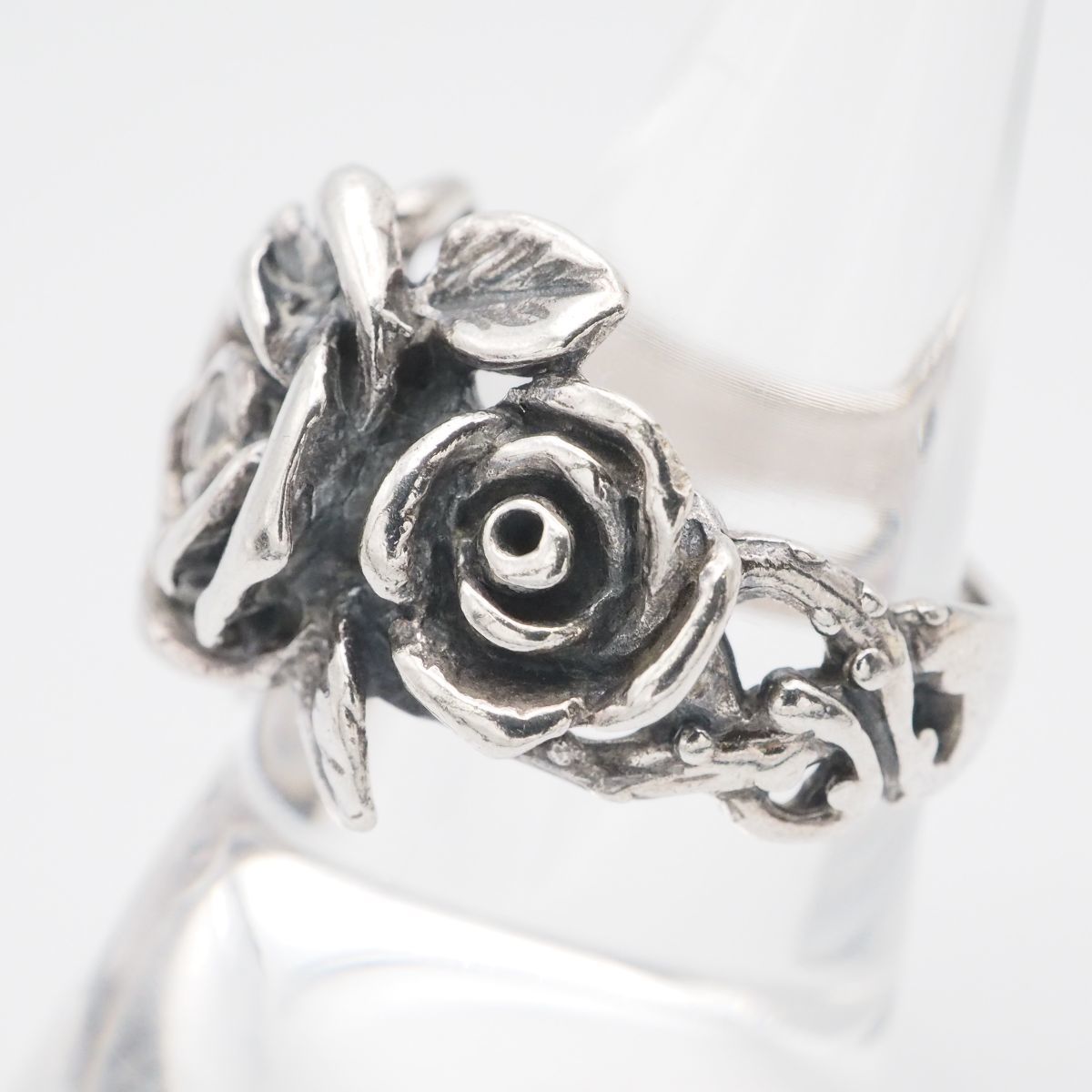 C866 ヴィンテージ 925刻印 リング ダイヤモンド風 薔薇 バラ C866 ヴィンテージ 925刻印 リング ダイヤモンド風 薔薇 バラ