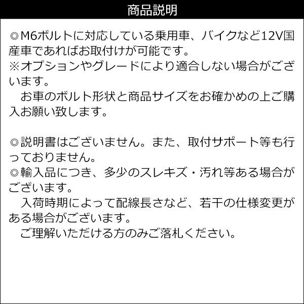 ナンバーボルト M6 汎用 LED ナンバー灯 ナンバーランプ ライセンスランプ 12V [黒] 2個 メール便 送料無料/14Ψ_画像8