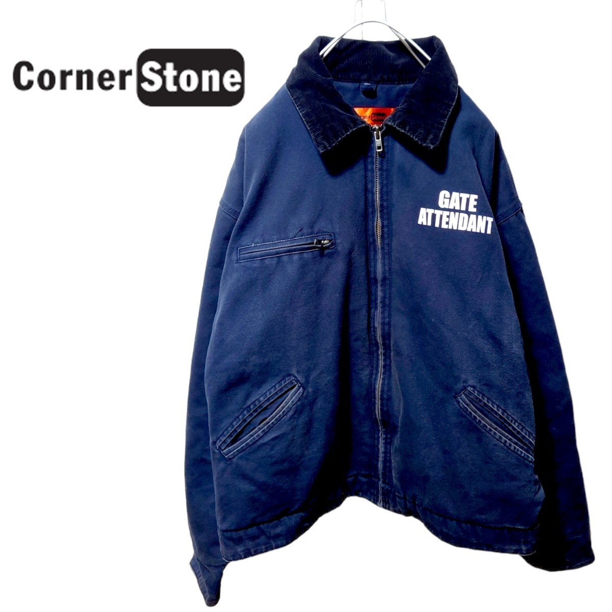 おトク情報がいっぱい！ CornerStone コーデュロイ襟 ダック地デトロイトジャケット A1111 ジャンパー、ブルゾン