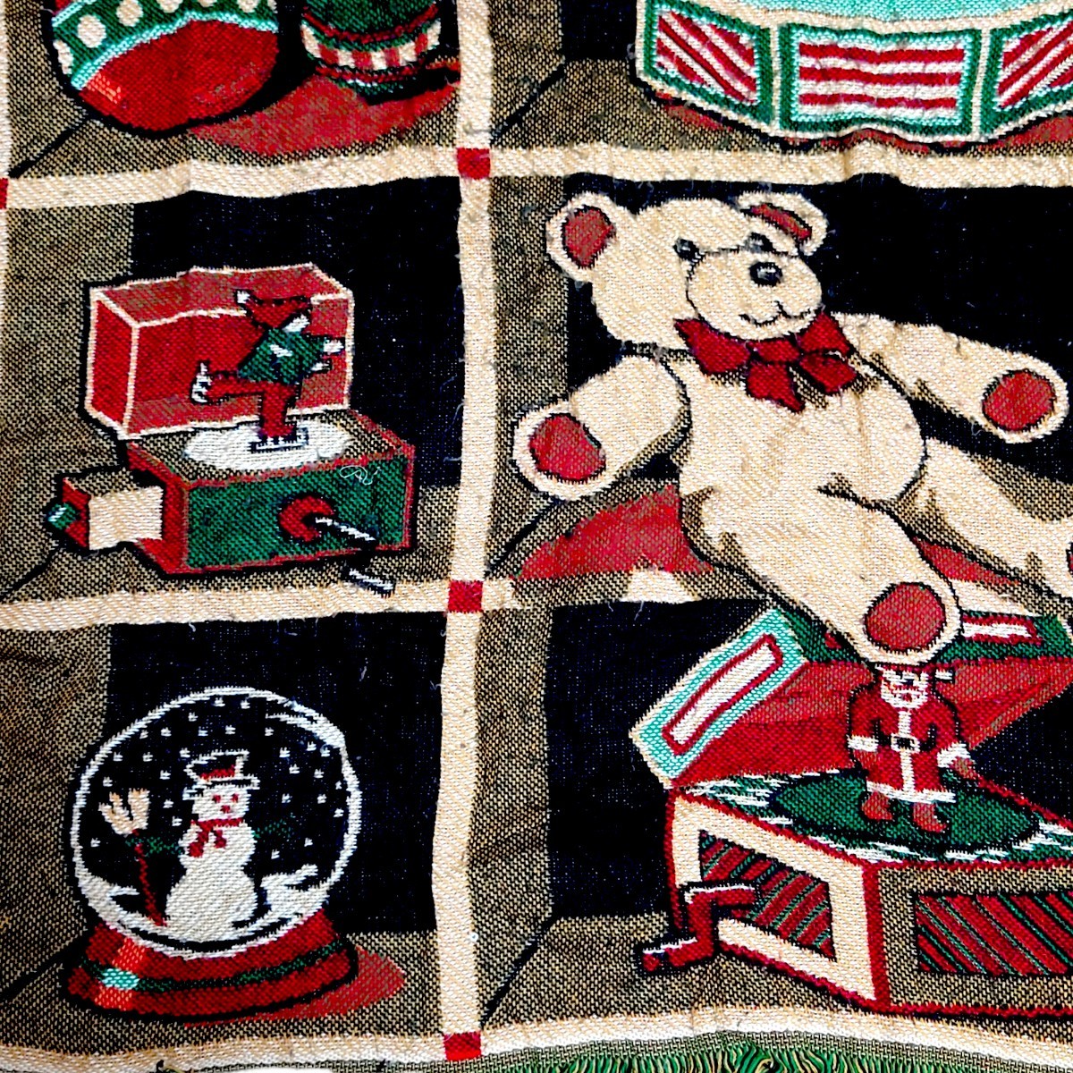 USA製 vintageラグ カーペット マルチカバー、クリスマス、 090_画像4