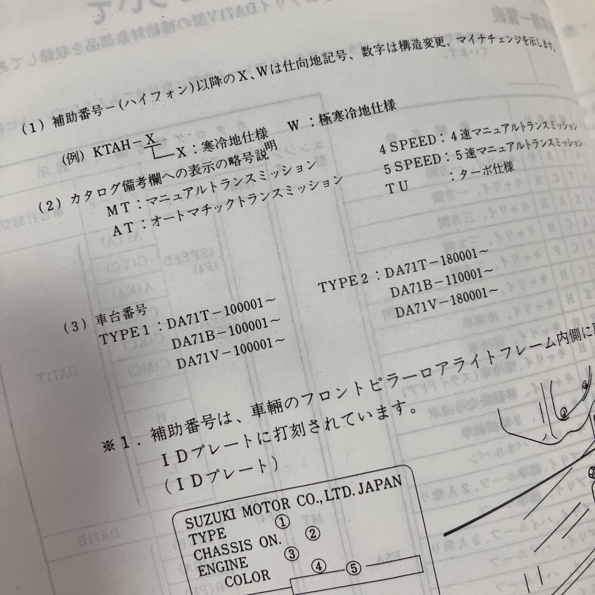 p070900スズキDA71T(1・2)DA71V(1・2)DA71B(1・2)パーツカタログ1990年1月 型式指定番5204 5205 5206 特別仕様車 ジョイポップの画像10