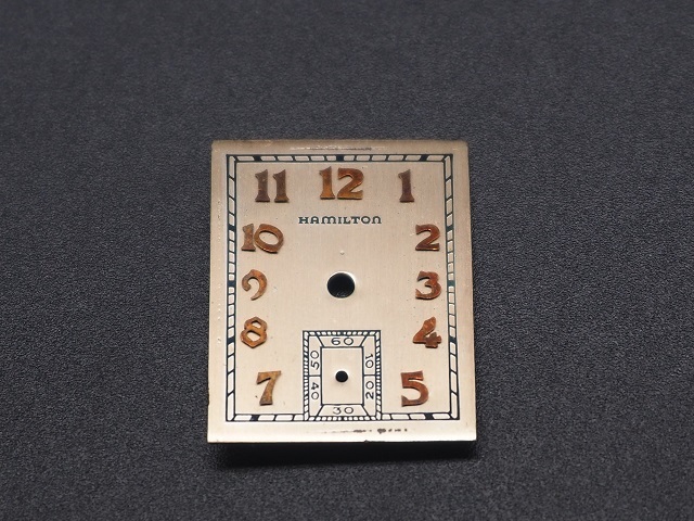 長期保管品　ハミルトン　HAMILTON　文字盤　針　セット　角型　スモセコ　アンティーク　時計店保管品　_画像2