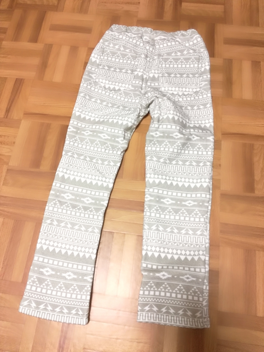 Y4739*S&H* ethnic pattern leggings skinny pants *neitib gray *120* unused 