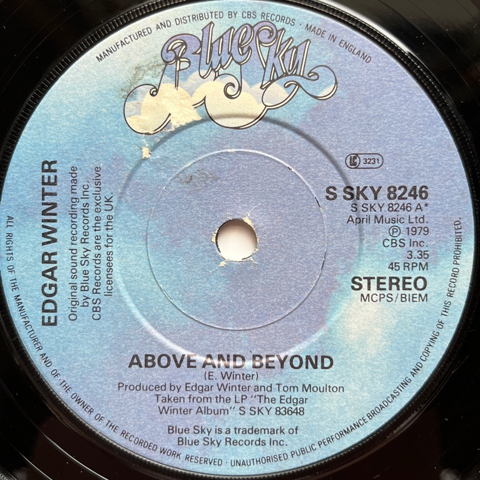 【試聴 7inch】Edgar Winter / Above And Beyond 7インチ 45 muro koco シティポップ AOR フリーソウル City Pop_画像1