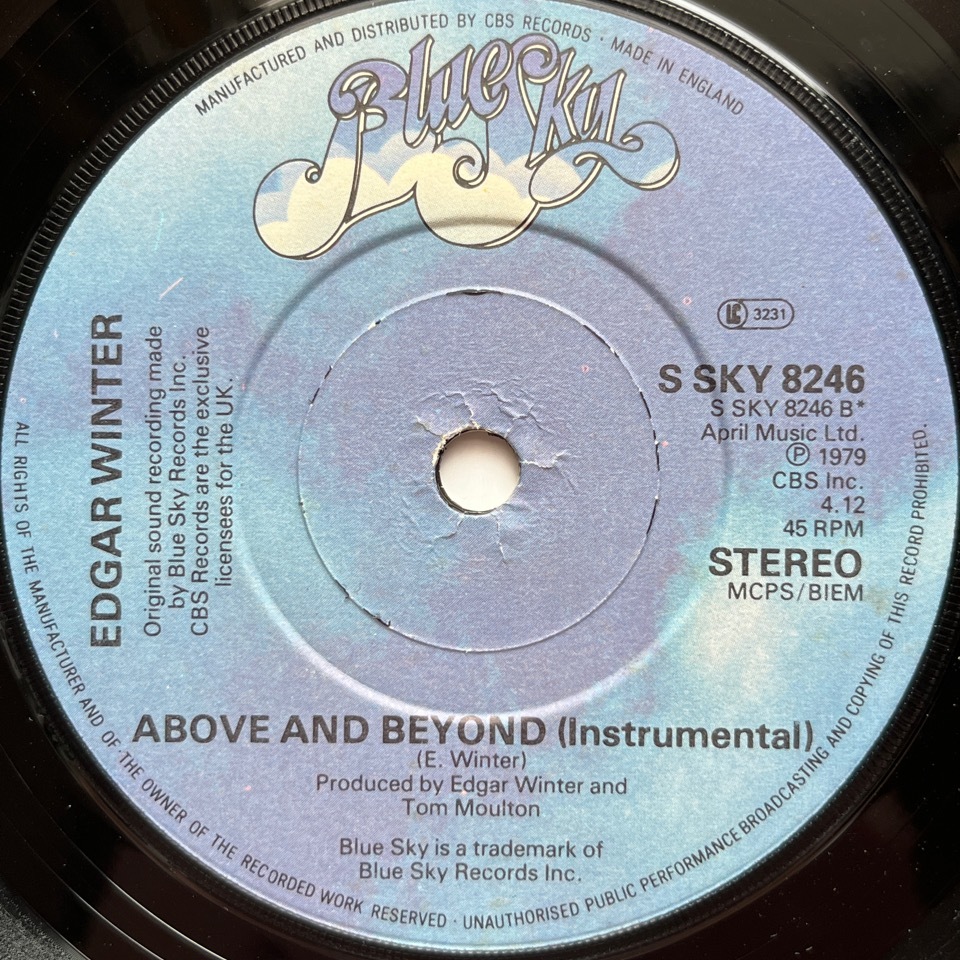 【試聴 7inch】Edgar Winter / Above And Beyond 7インチ 45 muro koco シティポップ AOR フリーソウル City Pop_画像2