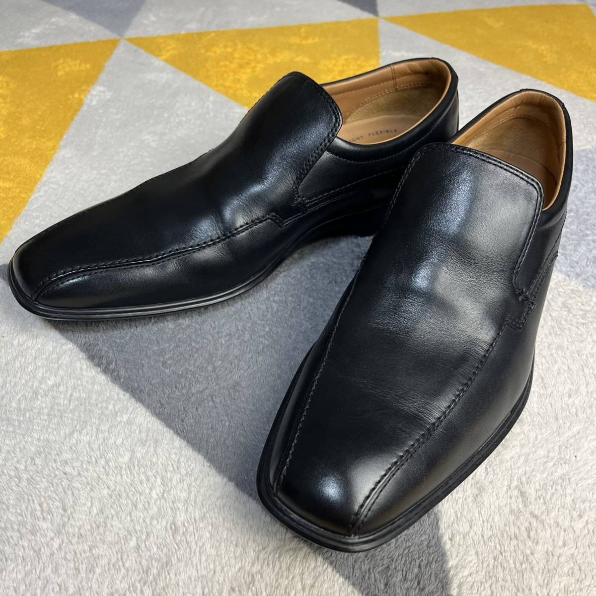 【美品】Clarks クラークス　Flex Light ブラックレザーシューズ　ビジネスシューズ 革靴 _画像1