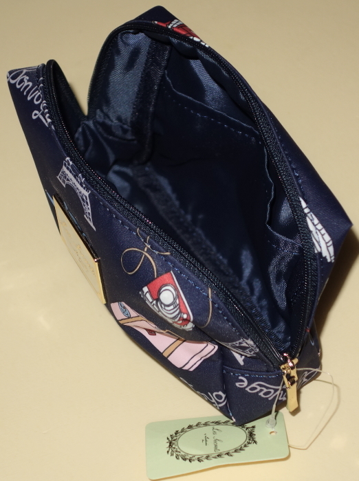 スクレ・ラデュレ/LADUREE★コンパクトポーチ★Charlie a Paris/シャルリー ア パリ/マカロン/フレンチブルドッグ★ネイビー_画像4