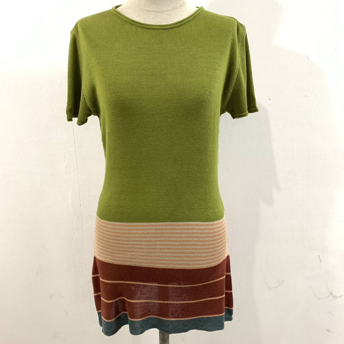 JEAN PAUL GAULTIER FEMME ニットカットソー 半袖Tシャツ ボーダー柄