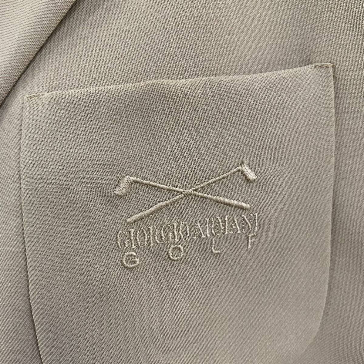 GIORGIO ARMANI GOLF イタリア製 テーラードジャケット 刺繍ロゴ 3B ベージュ 上質 ジョルジオアルマーニゴルフ【送料一律/同梱可能】G_画像4