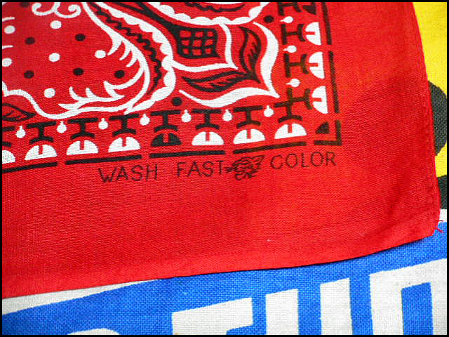 ★コンディション◎な1枚★Made in USA製アメリカ製WASH FAST COLORウォッシュファーストカラービンテージコットンプリントバンダナ60s~70s_画像4