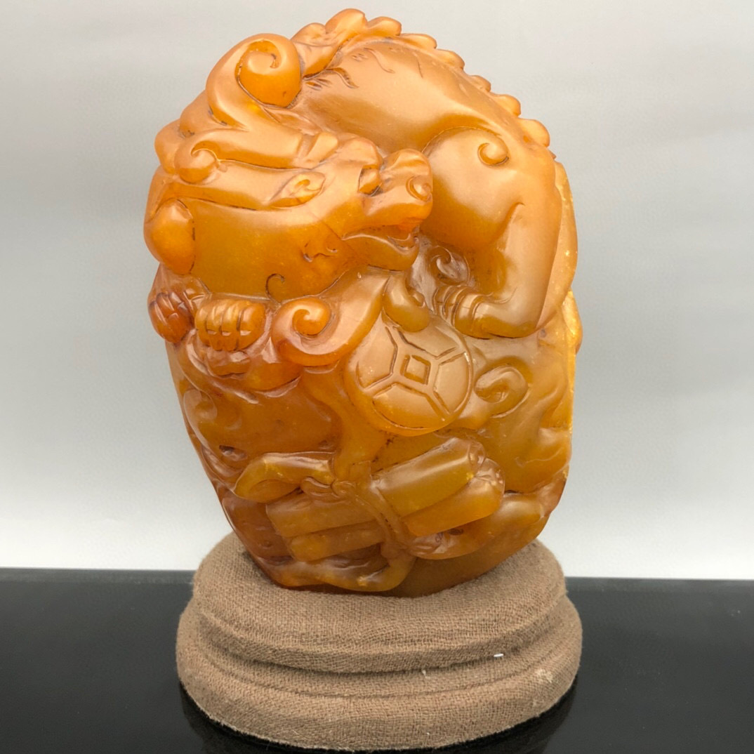 翡翠製・細密彫・冰種・紅翡・仏祖ペンダント『収蔵家蔵』稀少珍品