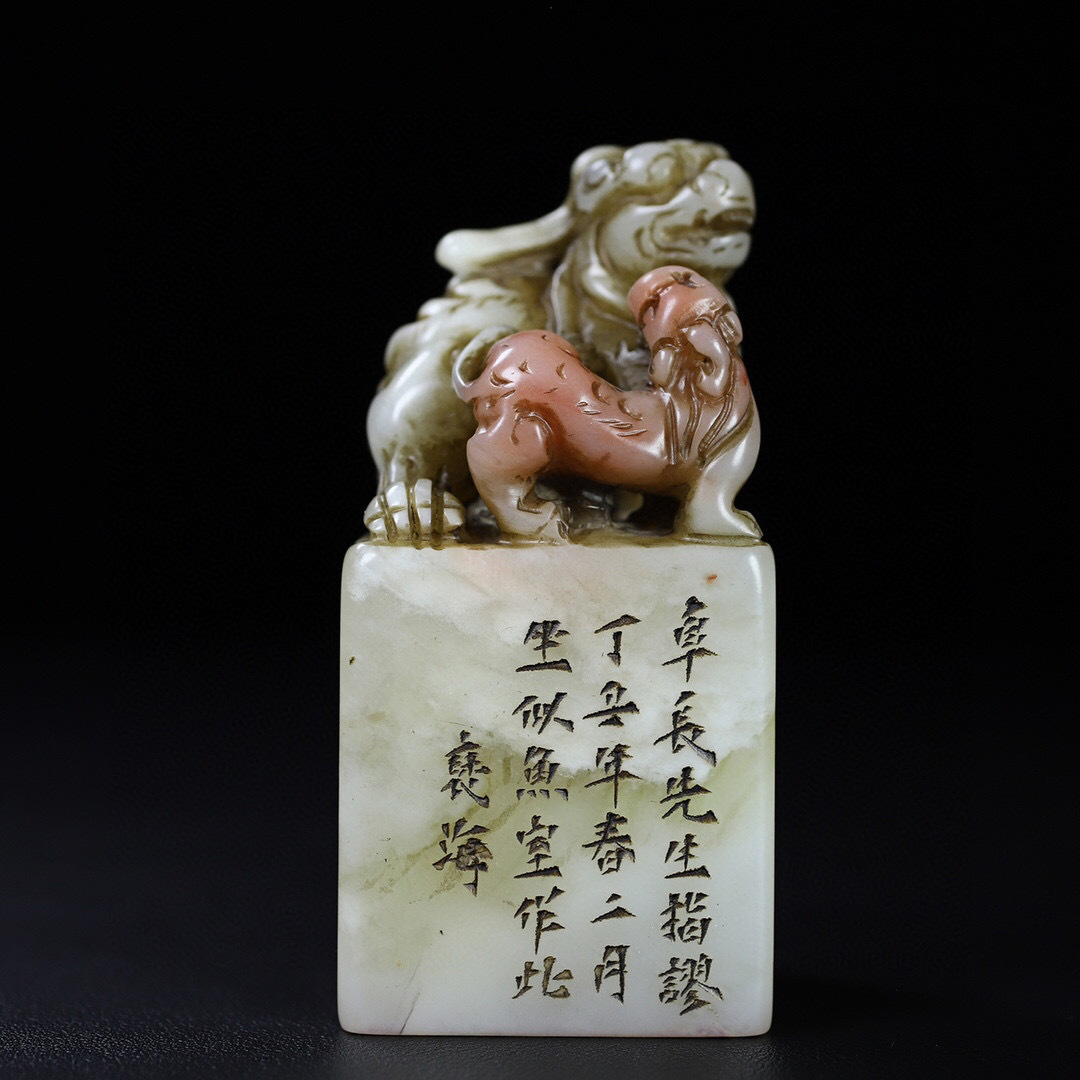 最新のデザイン 芙蓉石 寿山石 ▽鴻▽ 細密彫 中国古美術 中国古玩 古