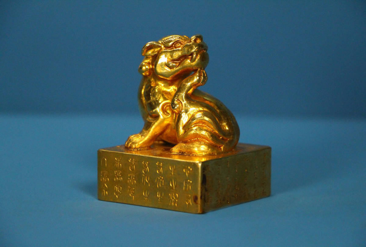 速くおよび自由な 塗金 銅製 ▽鴻▽ 神獣 中国古美術 中国古玩 古賞物