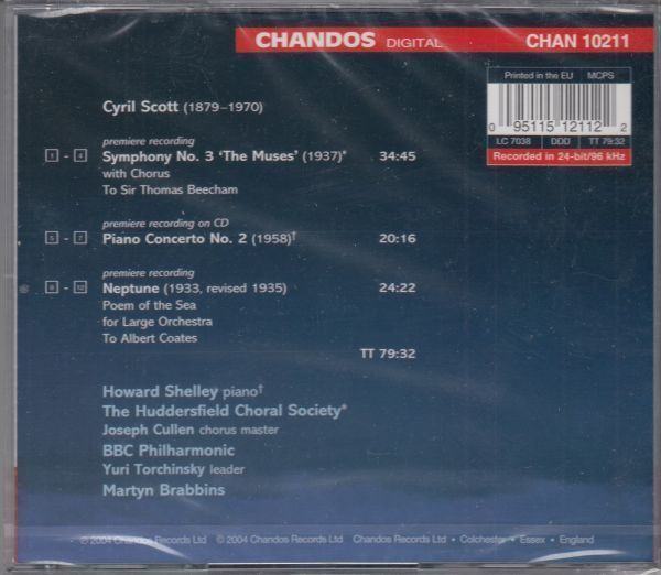 [CD/Chandos]C.スコット(1879-1970):交響曲第3番&ピアノ協奏曲第2番他/H.シェリー(p)&M.ブラビンズ&BBCフィルハーモニック_画像2