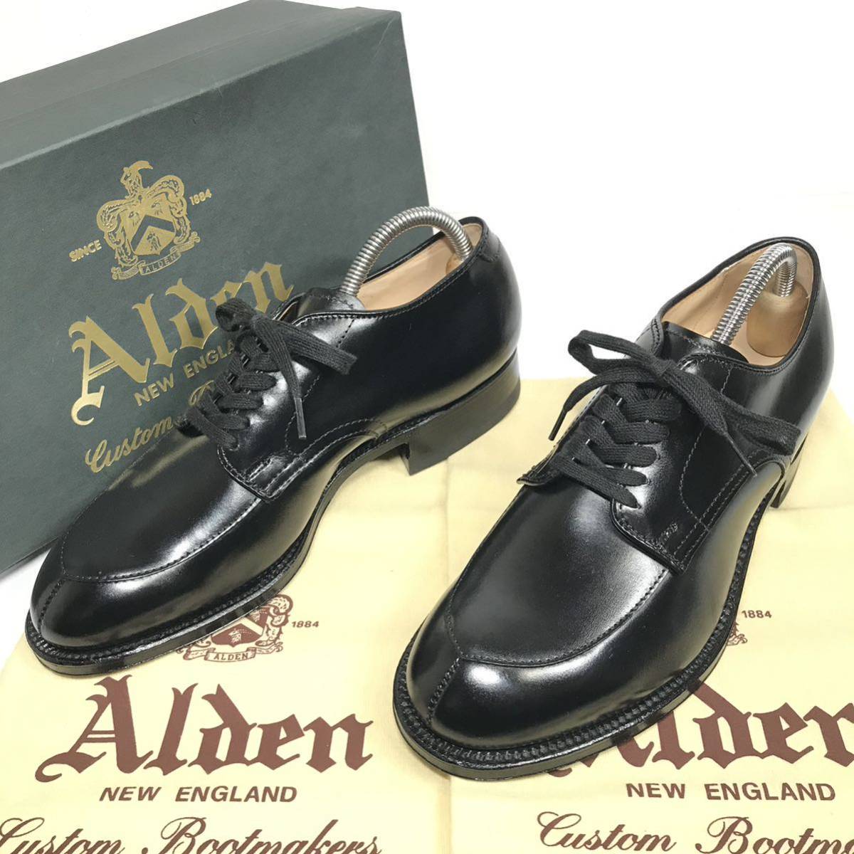 交換無料！ 25.5cm 靴 ALDEN 未使用品【オールデン】本物 黒 箱 B/D 1