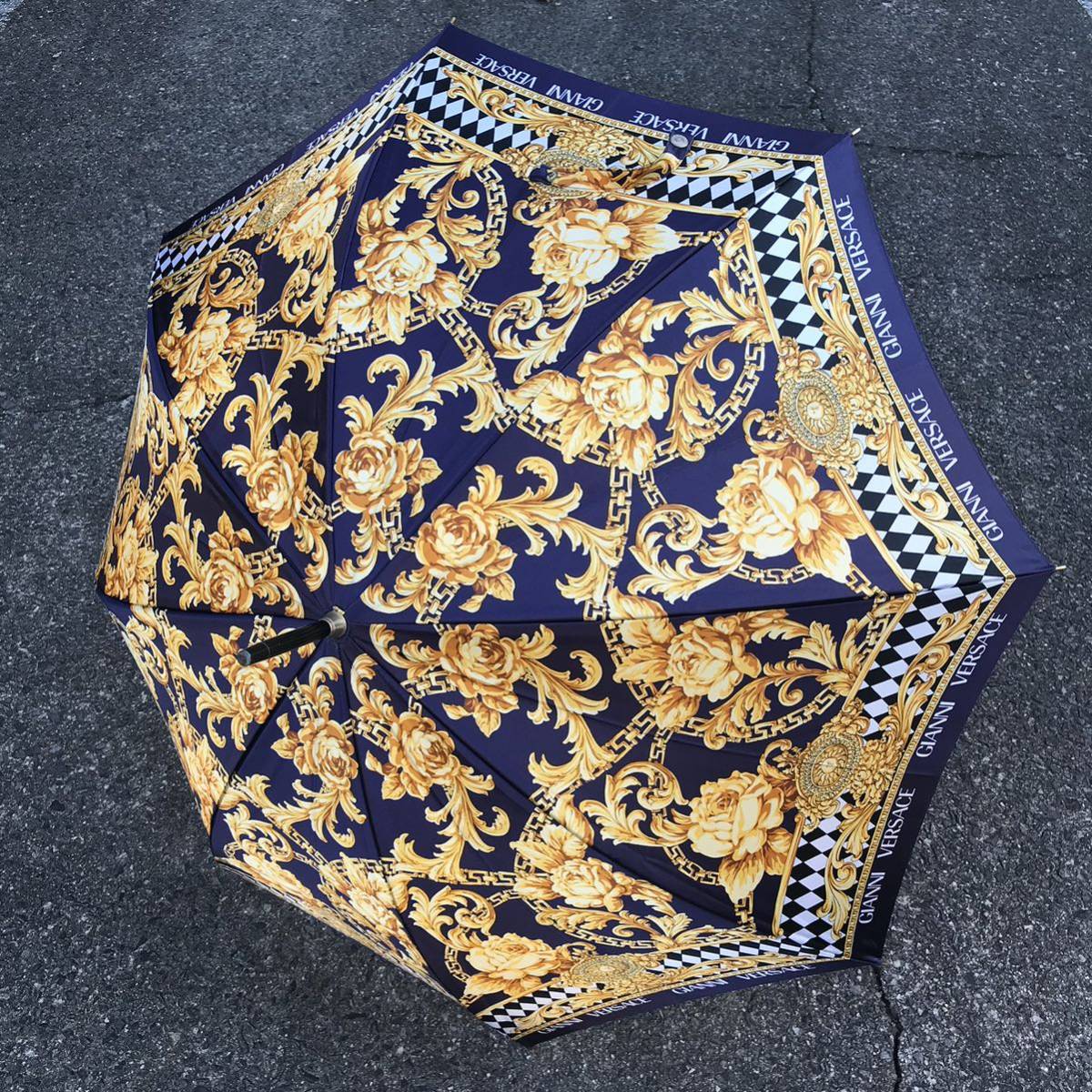 【ヴェルサーチェ】本物 GIANNI VERSACE 傘 バロック柄 全長89cm 雨傘 アンブレラ 雨具 長傘 メンズ レディース 2_画像3