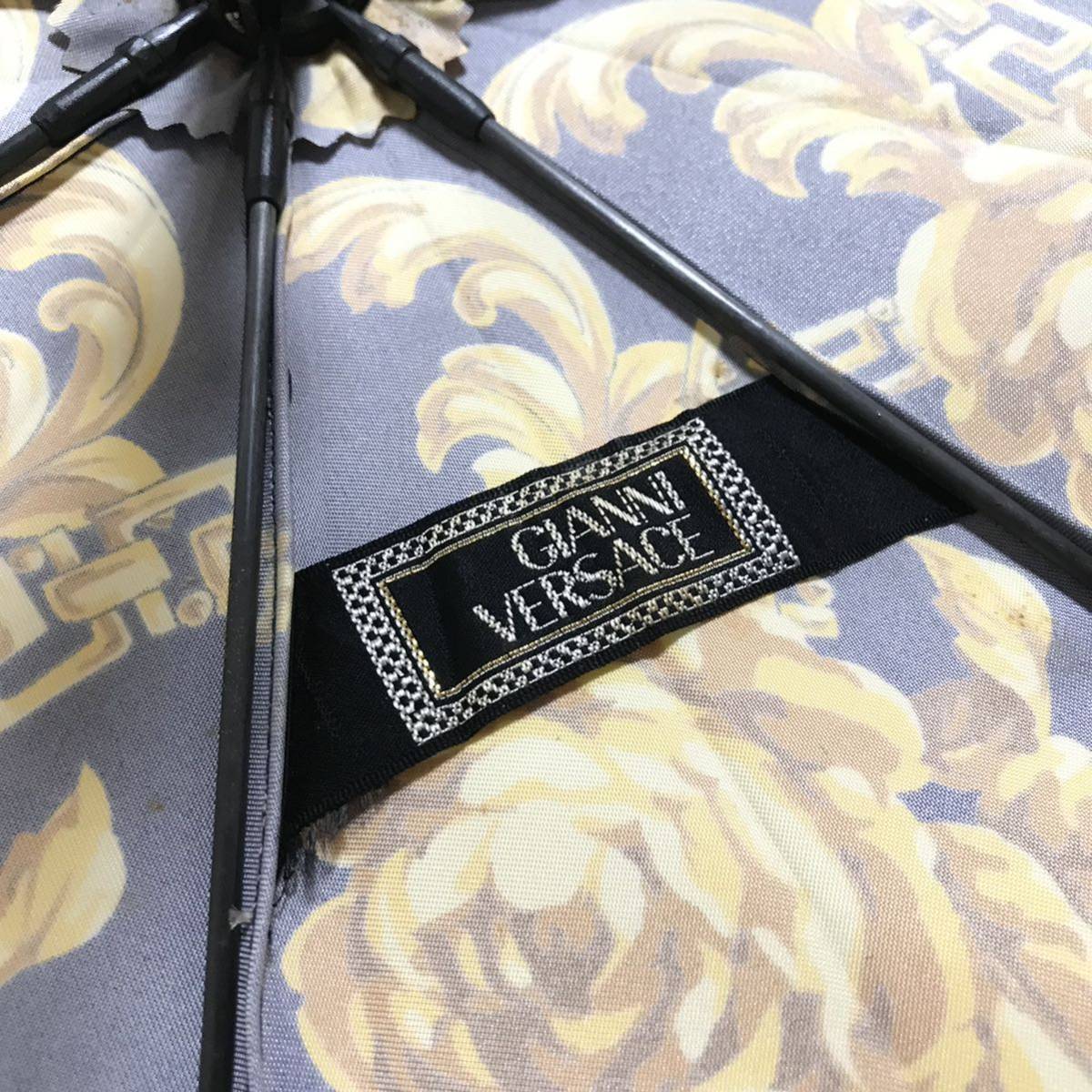 【ヴェルサーチェ】本物 GIANNI VERSACE 傘 バロック柄 全長89cm 雨傘 アンブレラ 雨具 長傘 メンズ レディース 2_画像9