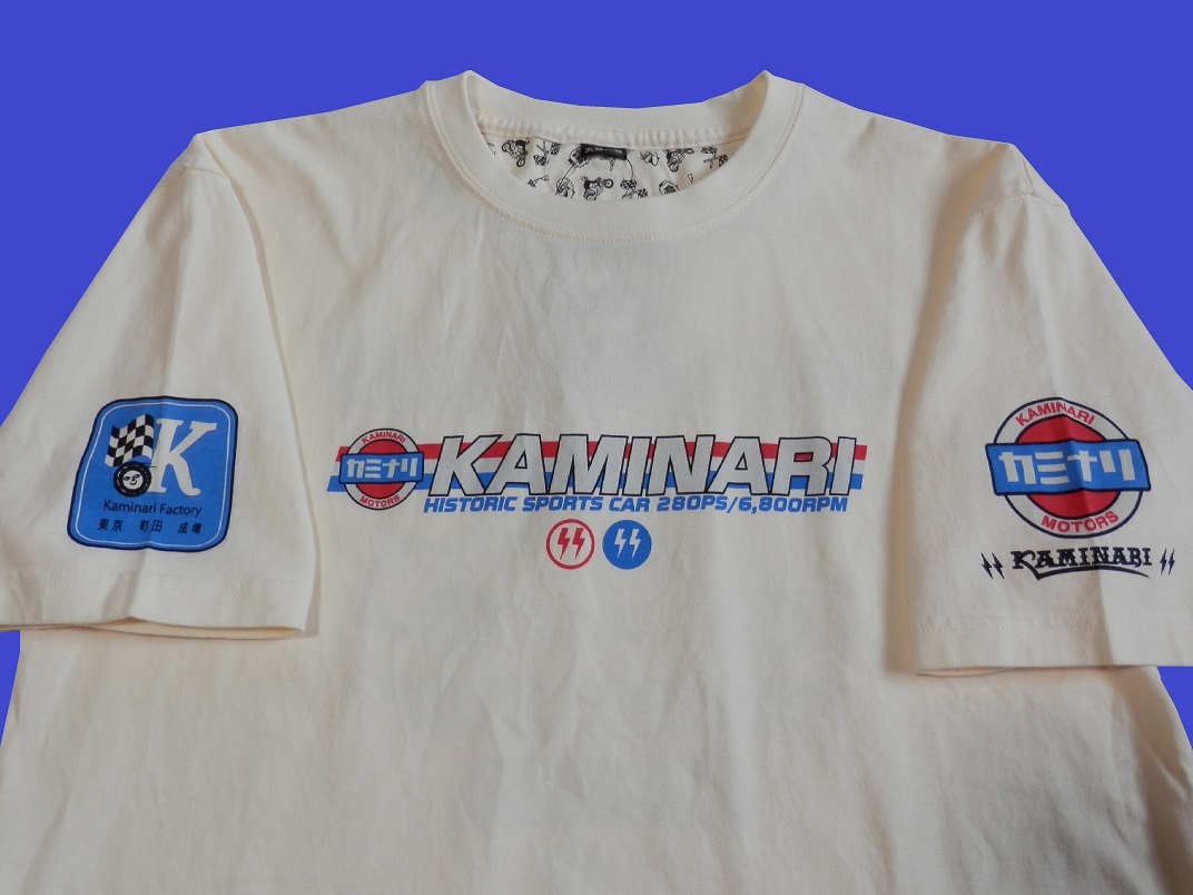 カミナリ／KAMINARI／XXLサイズ／半袖Ｔシャツ／KMT-202／白／新品／送料無料／GT-R／R32／旧車／カミナリモータース／ビッグサイズ_画像3