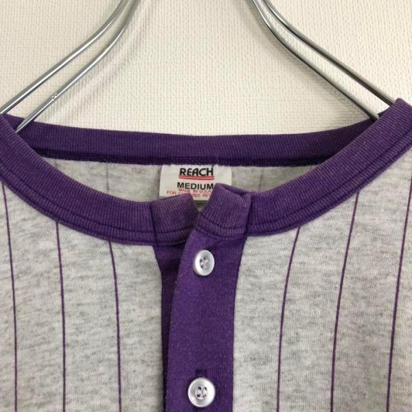 アメリカ製 USA製 90年代 90s プリントストライプ ナンバリング 半袖 ヘンリーネックTシャツ ビンテージ ヴィンテージ vintage 古着 394 JChere雅虎拍卖代购 USA製 90sプリント ストライプ 半袖 ヘンリーネックTシャツ 394