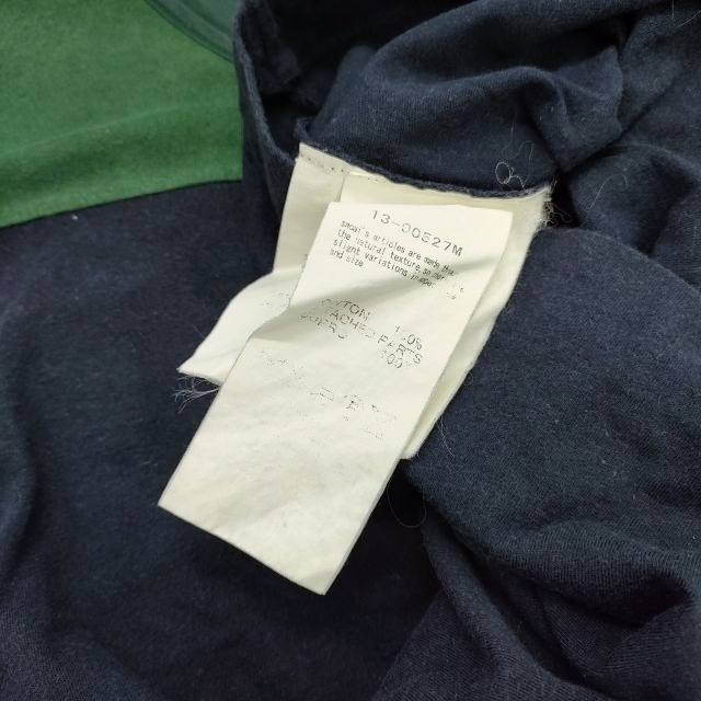 Sacai バイカラーTシャツ サイズ2 半袖Ｔシャツ カットソー ネイビー グリーン サカイ 3-0712S F92757_画像4
