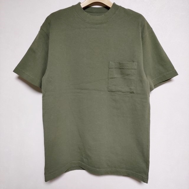 LOS ANGELES APPAREL/SHIPS 8.5 ounce pocket attaching short sleeves T-shirt cut and sewn green Los Angeles apparel / Ships 3-0715S F89751