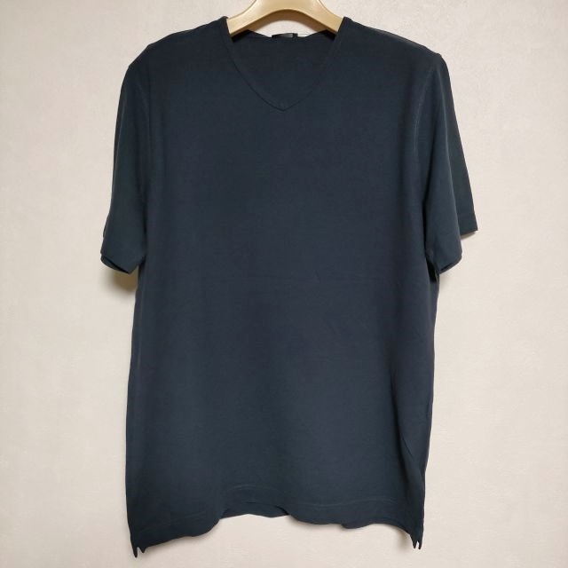 ZANONE icecotton 48 イタリア製 Vネック 半袖 Ｔシャツ カットソー ネイビー ザノーネ 3-0715S F89836_画像1