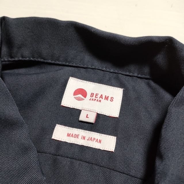 BEAMS JAPAN 新品 ルーズフィット ワークシャツ 定価16500円 サイズL 長袖シャツ ネイビー ビームス 3-0716M F92462_画像4