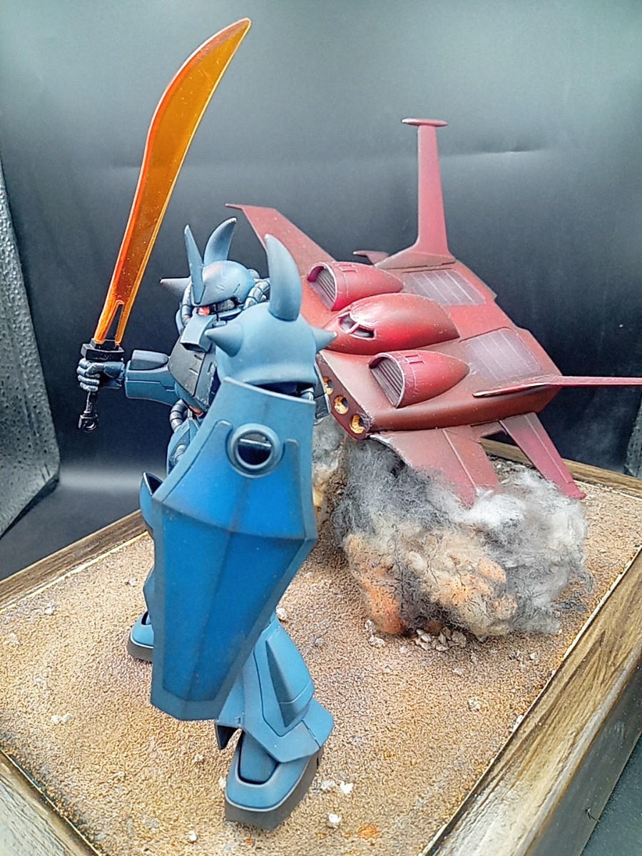 販売を販売 グフ HGUC 1/144 ドダイ戦闘風ジオラマ 全塗装完成品