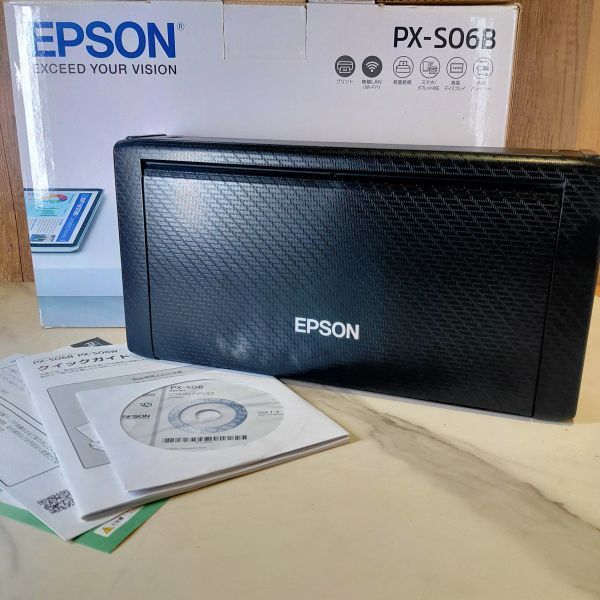 【美品・動作未確認】EPSON エプソン PX-SO6B プリンター ビジネスプリンター Wi-Fi対応 ブラック バッテリー内蔵 モバイルA4プリンター J_画像1