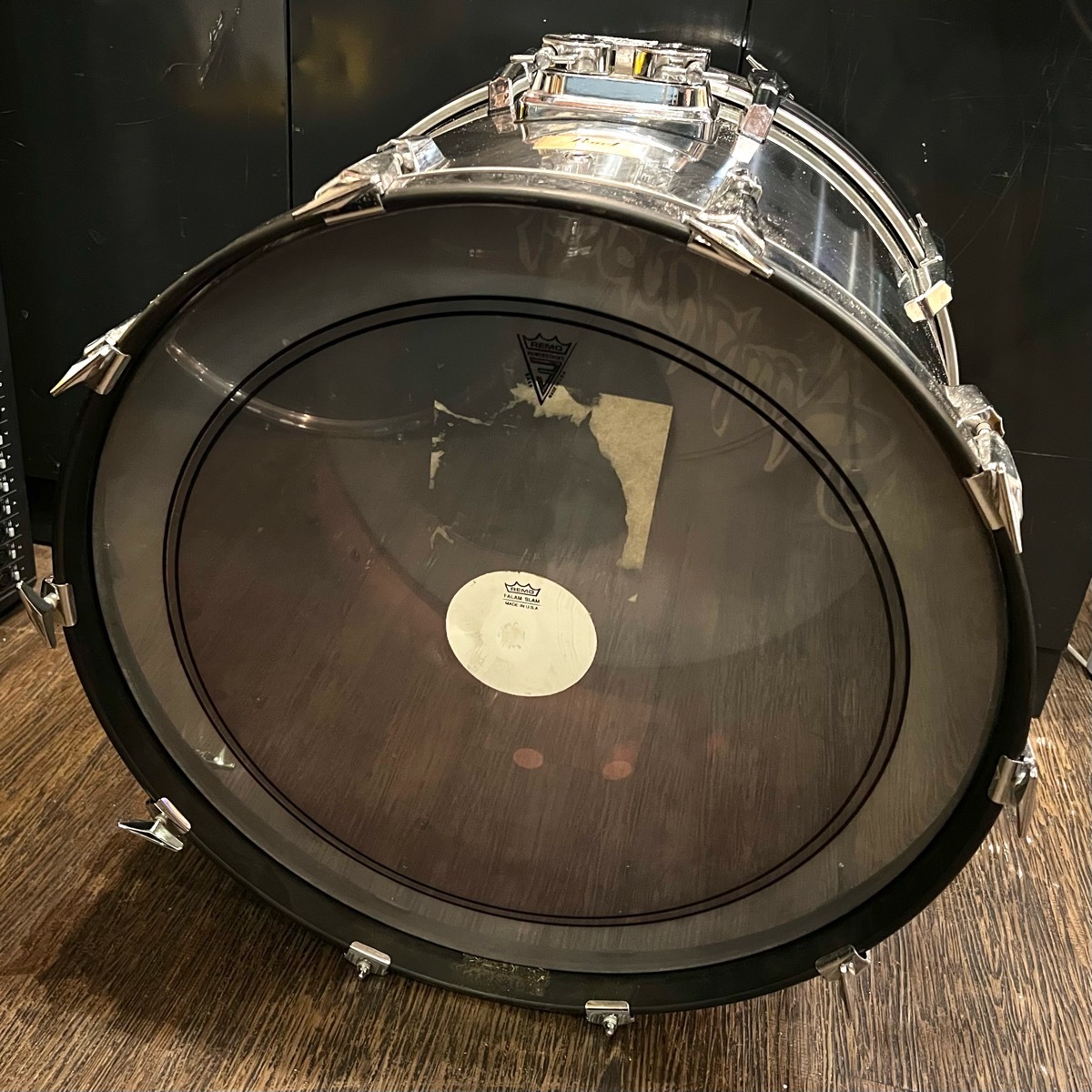 Pearl жемчуг большой барабан редкий волокно ракушка 24×16 дюймовый зеркальный серебряный -GrunSound-h441-