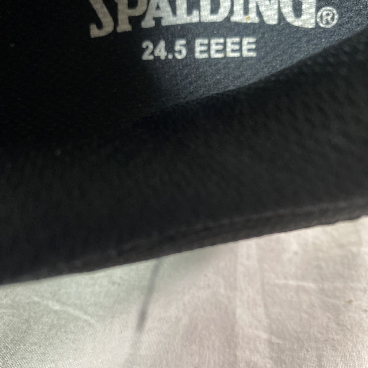 3560☆ SPALDING スポルティング カジュアルシューズ ウォキングシューズ メンズ 24.5 ブラック レースアップ_画像6