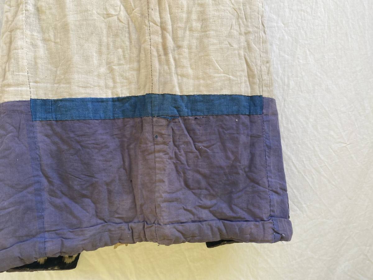 大きな丸絣 可愛い一枚 羽織 野良着 褞袍 藍染 もめん INDIGO BLUE 日本の古い服 ジャパンヴィンテージ JAPAN VINTAGE 襤褸 30s40s50s_画像9