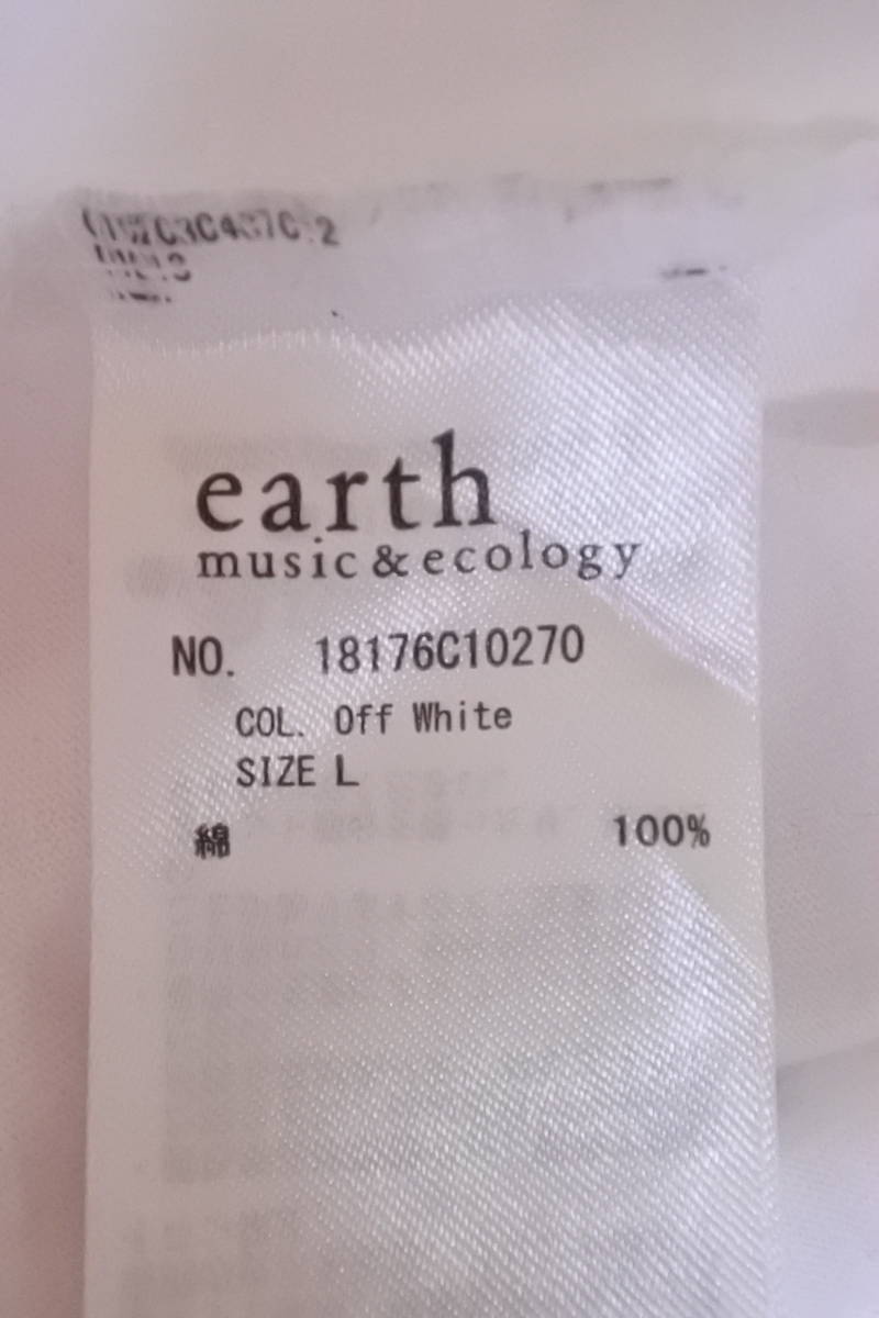 ★earth music＆ecology/アースミュージックアンドエコロジー★半袖Tシャツ★サイズＬ★ホワイト★USED品★_画像5