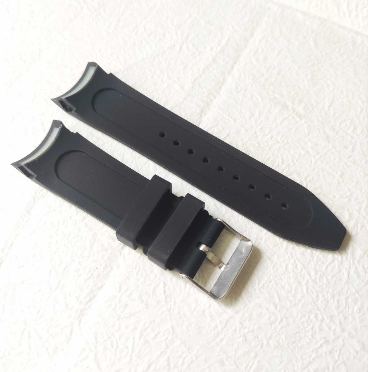腕時計 シリコン ラバーベルト 24mm ブラック 黒 【対応】SEIKO ダイバーモデル _画像8